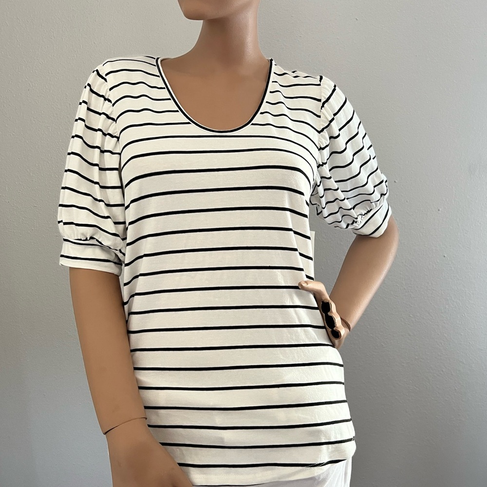 Striped Black and White Women's Top